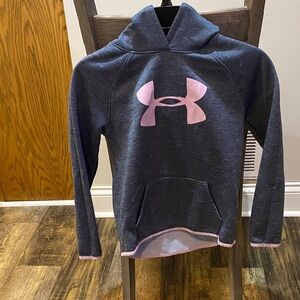 Under Armour Kids Charcoal and Light Pink Hoodie